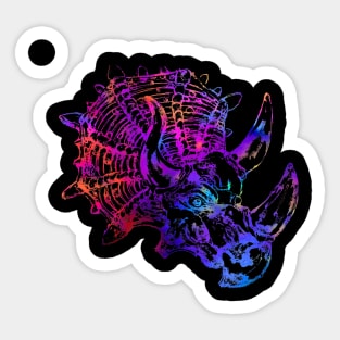 Rainbow Triceratops Dinosaur Sticker